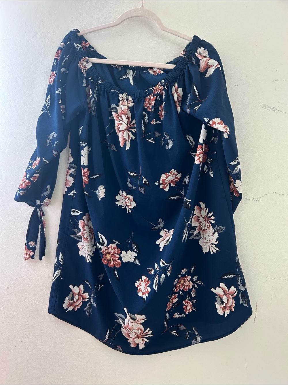 Live 4 Truth Navy Floral Off-Shoulder Tunic